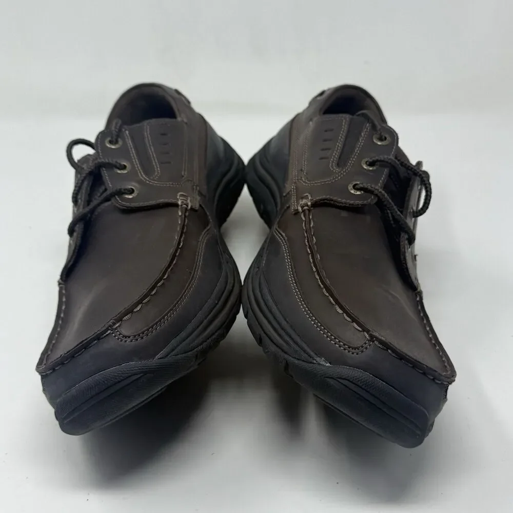 Skechers Expected Gembel Boat Shoes Mens 13 Brown Leather Mocs Casual Comfort